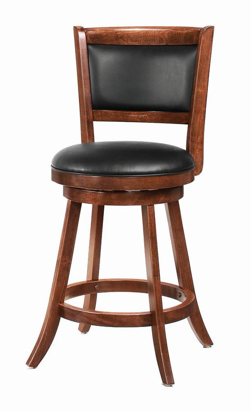 Broxton Upholstered Swivel Counter Height Stools Chestnut and Black (Set of 2) image