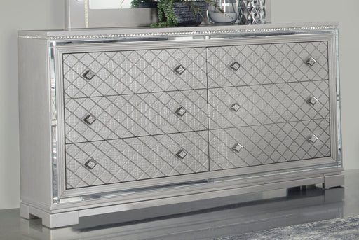 Eleanor Rectangular 6-drawer Dresser Metallic image