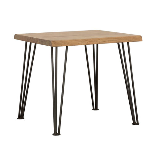 Zander End Table with Hairpin Leg Natural and Matte Black image