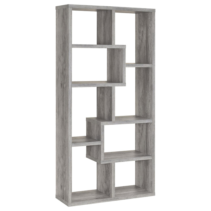 Theo 10-shelf Bookcase Grey Driftwood image
