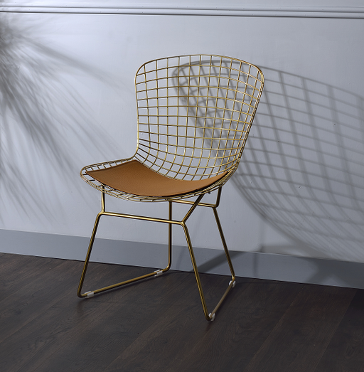 Achellia Whiskey PU & Gold Side Chair image