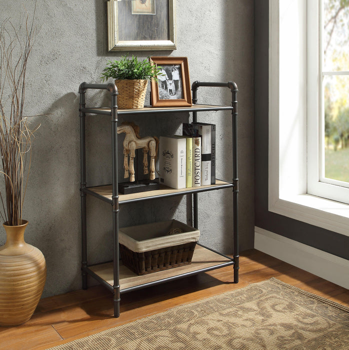 Itzel Antique Oak & Sandy Gray Bookshelf image