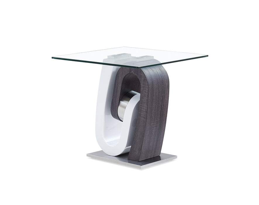 Dark Grey / White End Table image